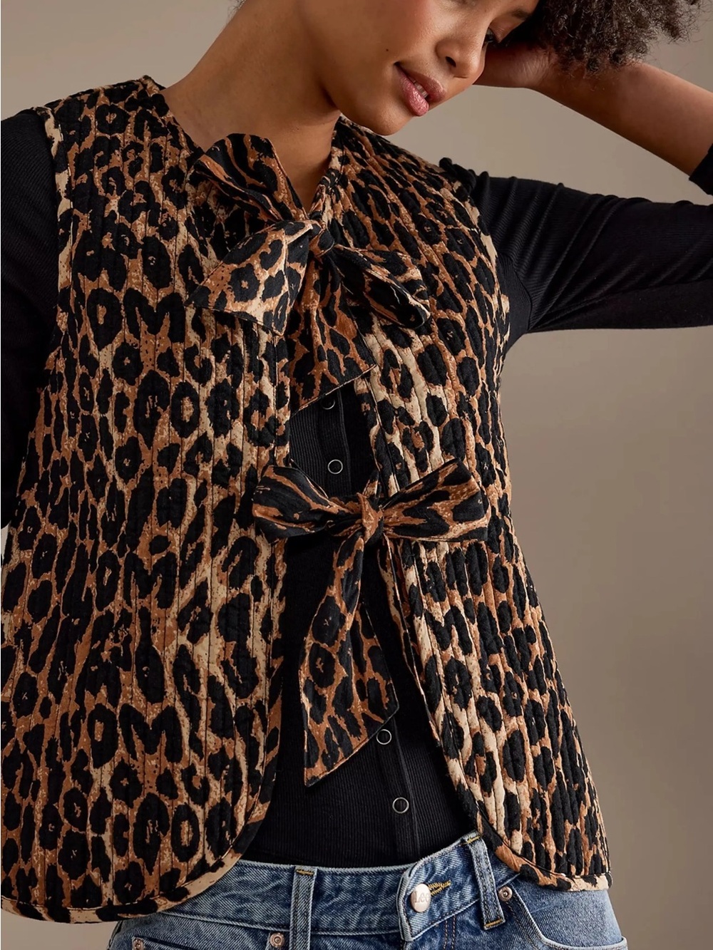 Leopard Print Sleeveless Vest